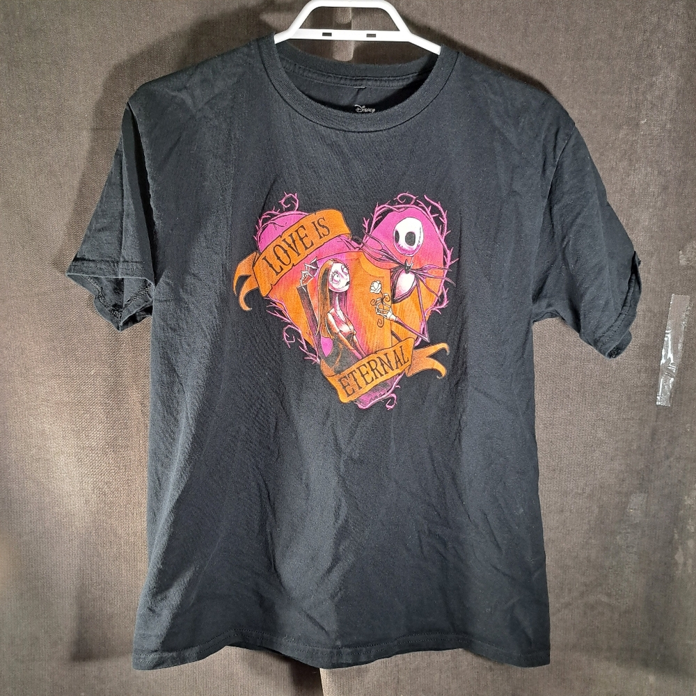 Disney The Nightmare Before Christmas Love Is Eternal Black Graphic Tee VG S